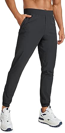 CRZ YOGA Men's Lightweight Joggers Pants - 29" Quick Dry Workout Pants Track Running Gym Athletic Pants with Zipper Pockets