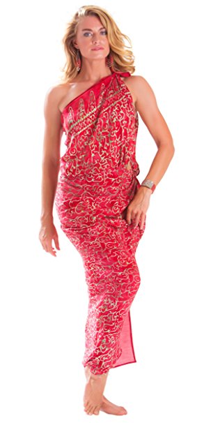 1 World Sarongs Womens PLUS Size Fringeless(TM) Swimsuit Sarong