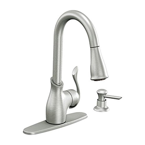 Moen CA87006SRS Kitchen Faucet with Pullout Spray from the Boutique Collection, Spot Resist Stainless