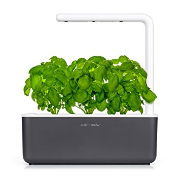 Click & Grow Smart Garden 3 | Indoor Fresh Herb Growing Kit With 3 Basil Cartridges | Self Watering Planter & Patented Nano-Tech Growth Medium | Soil Full Of Nutrients, Proper Aeration, pH & Moisture