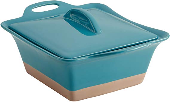 Rachael Ray Collection Stoneware Square Casserole, 2.5-Quart, Turquoise - 47148