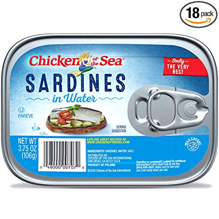 Chicken of the Sea Sardines In Water, 3.75 Ounce (Pack of 18)