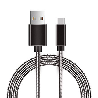 LUXMO PREMIUM USB Type C Cable, 3.3ft USB C to USB A Stainless Charging Cable for Samsung S8 S8 Plus Note 8, LG V30 V20 G6 G5, Google Pixel 2/2 XL, HTC 10, Power Bank and Portable Charger-2Pack