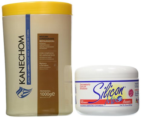 Combo: Kanechom Goat's Milk (Leite De Cabra) Mask 1kg   Silicon Mix Treatment 8 Oz