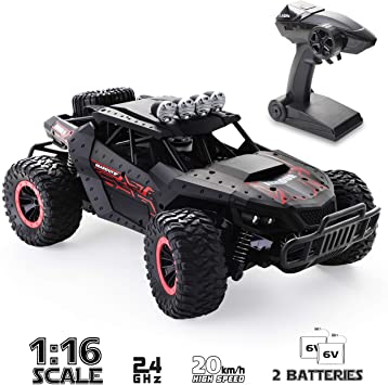 RC Car 1:16 Scale Remote Control Car Off-Road RC Trucks 2.4 GHz with 2 Rechargeable Batteries,Electric Toy Car for All Adults & Kids