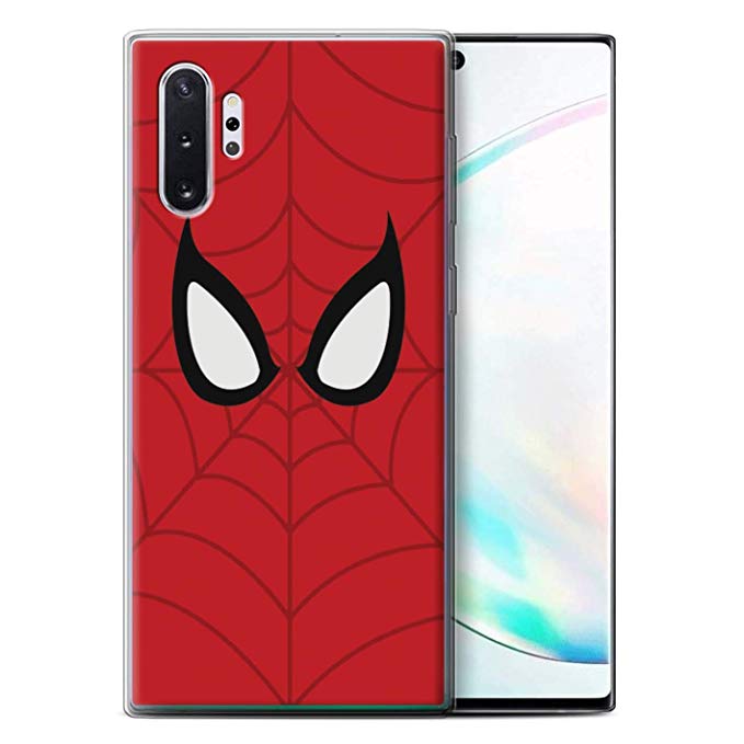 eSwish Gel TPU Phone Case/Cover for Samsung Galaxy Note 10 /Plus/5G / Spider-Man Mask Inspired Design/Super Hero Comic Art Collection
