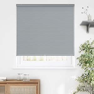 LazBlinds Cordless Cellular Shades, Blackout Privacy Light Blocking Honeycomb Shade Pleated Blinds for Windows Size 42'' W x 48'' H, Dark Grey