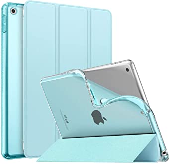 MoKo Case Fit New iPad 8th Generation 10.2" 2020 / iPad 7th Gen 2019, iPad 10.2 Case with Stand, Soft TPU Translucent Frosted Back Cover Slim Shell for iPad 10.2 inch, Auto Wake/Sleep, Sky Blue