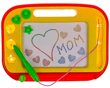 Magnetic Drawing Board - Red & Yellow Erasable Magna Doodle Pad Pro for Kids & Toddlers - Writing/Scribble/Sketch/Draft Pad Tablet