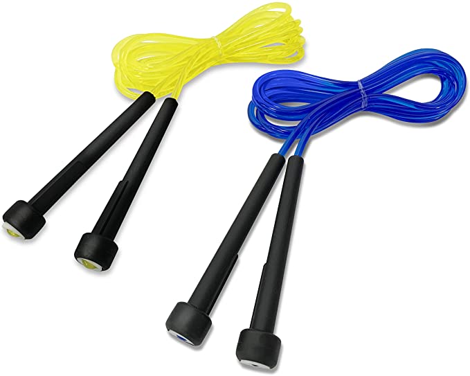 Move-It Jumping Rope For Kids, Pack of 2 (Blue/Yellow), designed for extended play with “Playbook”, Rope Workout, Jump Rope For Fitness for Woman and Kids, Kids Jumping Rope