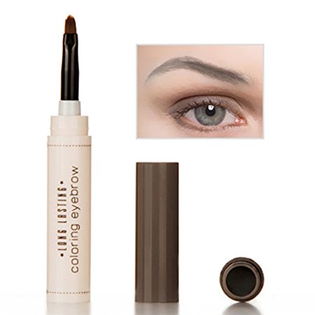 Frcolor Eyebrow Dye Cream Pencil Long Lasting Eyebrow Gel with Brush (Gray)