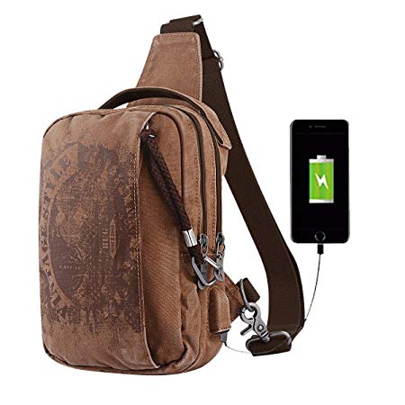 Sling Backpack Anti-theft Canvas Bag One Strap Crossbody Shoulder Travel Sport Hiking Daypacks for Men Women