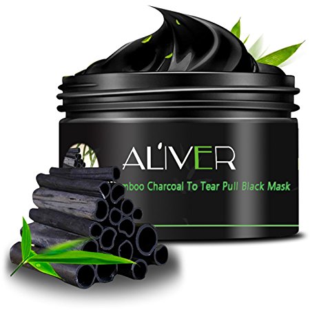 AL'IVER Black Charcoal Mask Peel Off Anti-Aging Face Mud Deep Clean Jar 100gms in Can