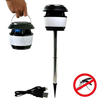 GETMINE Ultrasonic Mosquito Zapper Mosquito Repellent Lamp, Portable Outdoor Light,Solar Sensor Yard Garden Path Lawn Lights, Manor Light