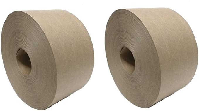 (Pack of 2 Rolls) 2.75" X 375', Reinforced Gummed Kraft Paper Tape, for Sealing and Packaging, 2.75 Inches X 375 FeetCommercial Quality #233