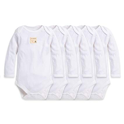 Burt's Bees Baby - Unisex Baby Bodysuits, 5-Pack Long & Short-Sleeve One-Piece Bodysuits, Organic Cotton