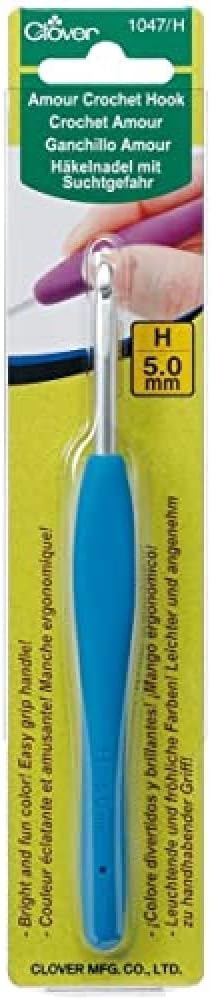 Clover 1047/H Deep Blue Amour Crochet Hook, Size H, 5.0mm