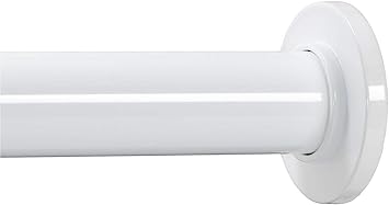 Ivilon Tension Curtain Rod - Spring Tension Rod for Windows or Shower, 16 to 24 Inch. White