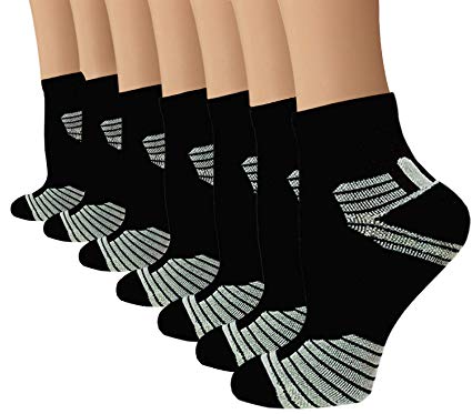 Copper Antibacterial Athletic Ankle Socks Arch Support Running Sports Sock For Men & Women