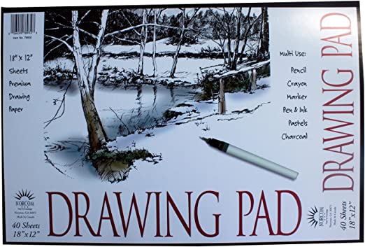 Norcom Drawing Pad, 18 x 12 Inches, 40 Sheets, White (78932-9)