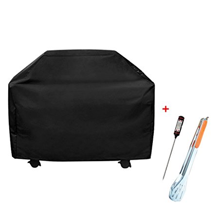 Lifecolor Gas Grill Cover Waterproof 58 Inches 210D Oxford Fabric Large BBQ Covers Weather Resistant Including BBQ Digital Thermometer   Stainless steel Tongs