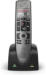 PHILIPS SpeechMike Premium Air Wireless Dictation Microphone with Push Button Design