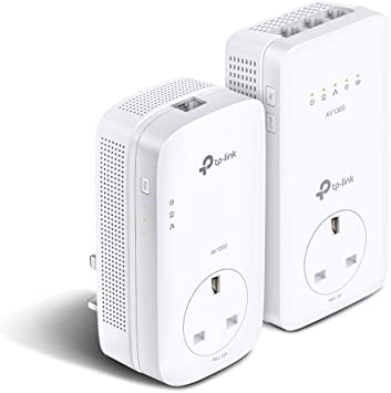 TP-Link AV1300 Gigabit Passthrough Powerline ac Wi-Fi Kit, up to 1200 Mbps WiFi speed, Wi-Fi Extender, Extra Power Socket, Works with OneMesh, No Configuration Required, UK Plug (TL-WPA8631P KIT)