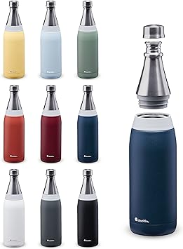 Aladdin Fresco Thermavac Stainless Steel Water Bottle 0.6L Deep Navy – Leakproof - Keeps Cold for   10 Hours - BPA-Free - Dishwasher Safe - Reusable Thermos Flask with Durable Finish