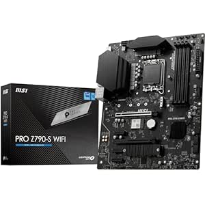 MSI PRO Z790-S WiFi Motherboard, ATX - Supports Intel 12th & 13th Gen Core Processors, LGA 1700 - DDR5 Memory Boost 6600 MHz/OC, PCIe 5.0 x16 Slot, M.2 Gen4 Slots, Wi-Fi 6E, 2.5G LAN