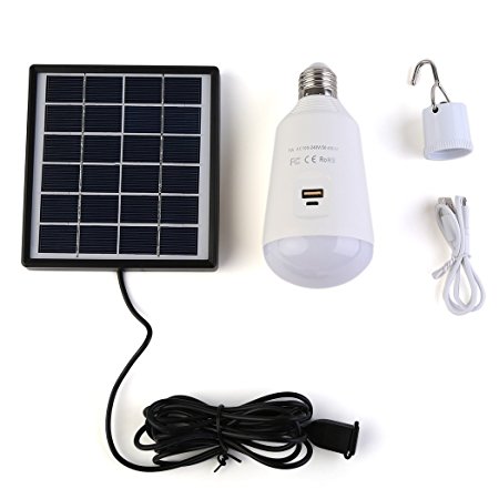 Solar Powered Led Light Bulb Lights Kits , SIEGES Portable Outdoor Solar Energy Lamp Lighting for Home Corridor Hiking Fishing Studying Emergency Camping Tent