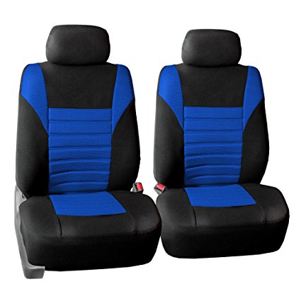 FH GROUP FH-FB068102 Premium 3D Air Mesh Seat Covers Pair Set (Airbag Compatible), Blue / Black Color- Fit Most Car, Truck, Suv, or Van