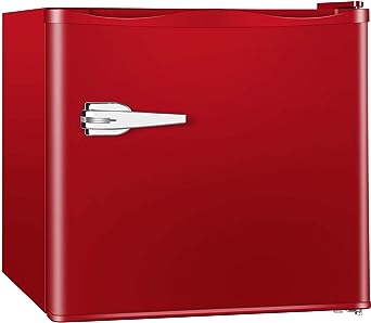 R.W.FLAME Mini Freezer Upright Freezer - 1.2 Cu.ft Small stand up Freezer with Adjustable Thermostat for Home Office, Red