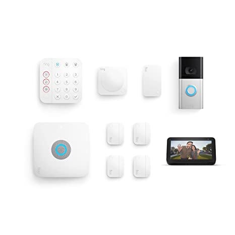 Introducing Ring Alarm Pro 8-piece kit with Ring Video Doorbell 3 and Echo Show 5 (2021 release, Charcoal)