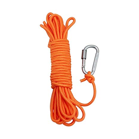 BeGrit Floating Rope Anchor Mooring Rope Multifunction Rope 6 mm Kayak Canoe Tow Throw Line with Aluminum D-Ring Locking Carabiner for Boat Camping Hiking Awning Tent Canopy