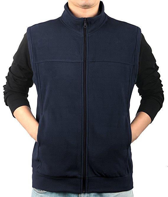 iLoveSIA Men's Full-Front-Zip Fleece Vest 5469