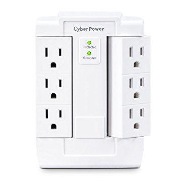 CyberPower CSB600WS 900 Joules Essential Wall Tap with 6-Outlet Surge Suppressor