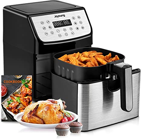 JOYOUNG Air Fryer 5.8QT Detachable Double Basket Air Fryers 1700W 13-in-1 Presets Airfryer One Touch LED Touchscreen Air Fryer Toaster Oven with Recipe