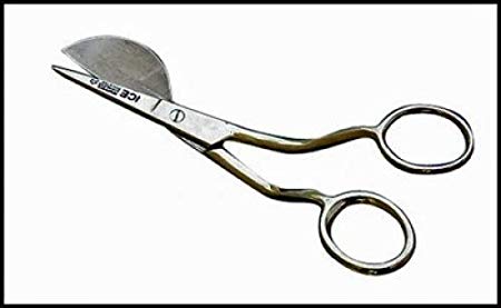 6-Inch Stainless Steel Applique Scissors Offset Handle - Duckbill Blade