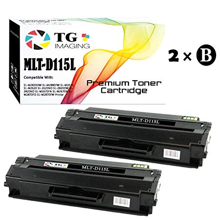 TG Imaging Compatible Toner Replacement for Samsung MLT-D115L Black 2-Pack Xpress M2820 M2870 M2870FW