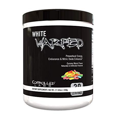 Controlled Labs, White Warped Preworkout Energy, Endurance & Nitric Oxide Enhancer 30 Serv (Gummy Worms)