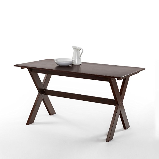 Zinus Trestle Large Wood Dining Table / Espresso