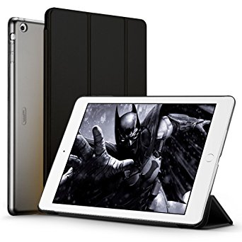 iPad Air Case, ESR Smart Case Cover [Synthetic Leather] Translucent Frosted Back Magnetic Cover with Auto Sleep/Wake Function [Ultra Slim][Light Weight] for iPad 5 (Mysterious Black)