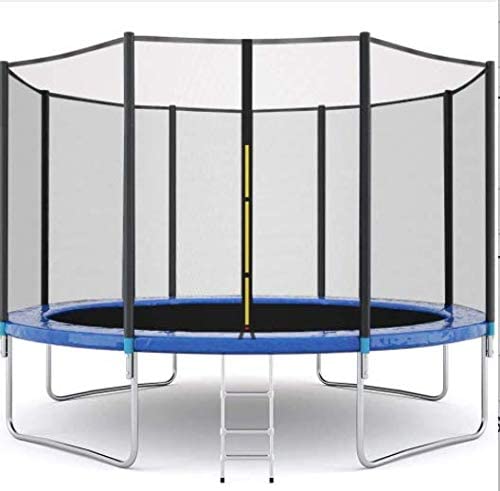 JRSOKO Kids Adults Trampoline with Enclosure Net, High Elasticity Trampoline with Safety Enclosure - Indoor or Outdoor Trampoline for Kids, Durable Stand Net Go Outside The Poles