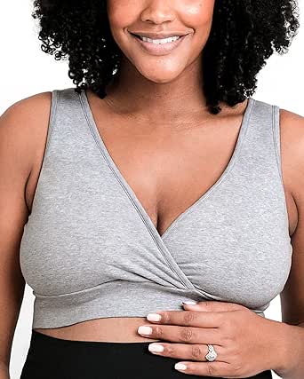 Kindred Bravely Organic Cotton Maternity & Nursing Sleep Bra | Wireless Cotton Bras for Women