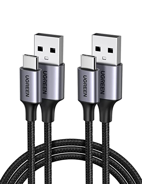 UGREEN USB C Ladekabel 2 Stück USB-C Kabel Quick Charge 3.0 Typ C Schnellladekabel kompatibel mit Galaxy S20 S10 S9 S8 A51 A21s A12 Z Flip Huawei P30 Lite Redmi Note 9T Note 8 Xperia 10 II usw. (1M)