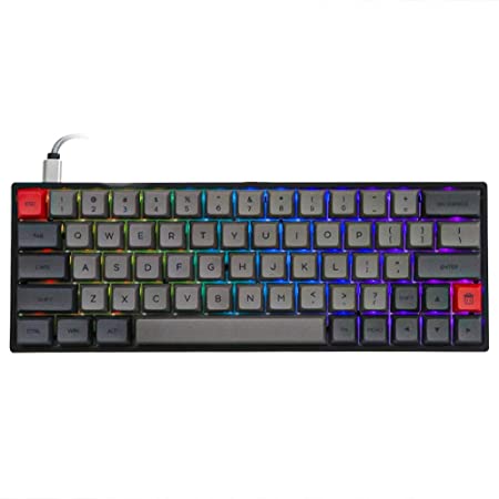 EPOMAKER SKYLOONG SK64 64 Keys Hot Swappable Mechanical Keyboard with RGB Backlit, PBT Keycaps, Arrow Keys for Win/Mac/Gaming (Gateron Optical Brown, Grey Black)