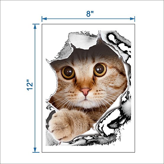 DaGou lovely Kitty stickers for toilet closestool cover,wonderful Home Decoration (CAT)