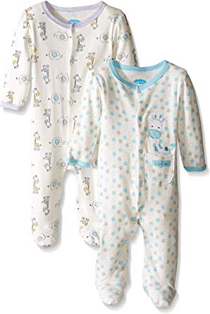 BON BEBE Unisex Baby Best Friends 2 Pack Assorted Coverall Set
