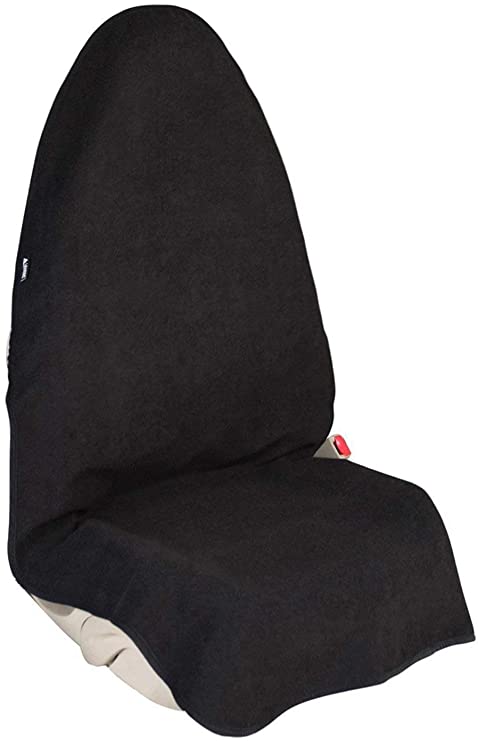 Leader Accessories Waterproof Black Sweat Towel Car Seat Cover Front Bucket Seat Protector Machine Washable Non-Slip Fits for Athletes Running Swimming Boxing Biking Yoga Workout BLACK color