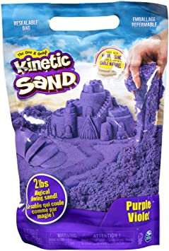 Kinetic Sand, The Original Moldable Sensory Play Sand Toys for Kids, Purple, 2 lb. Resealable Bag, Ages 3